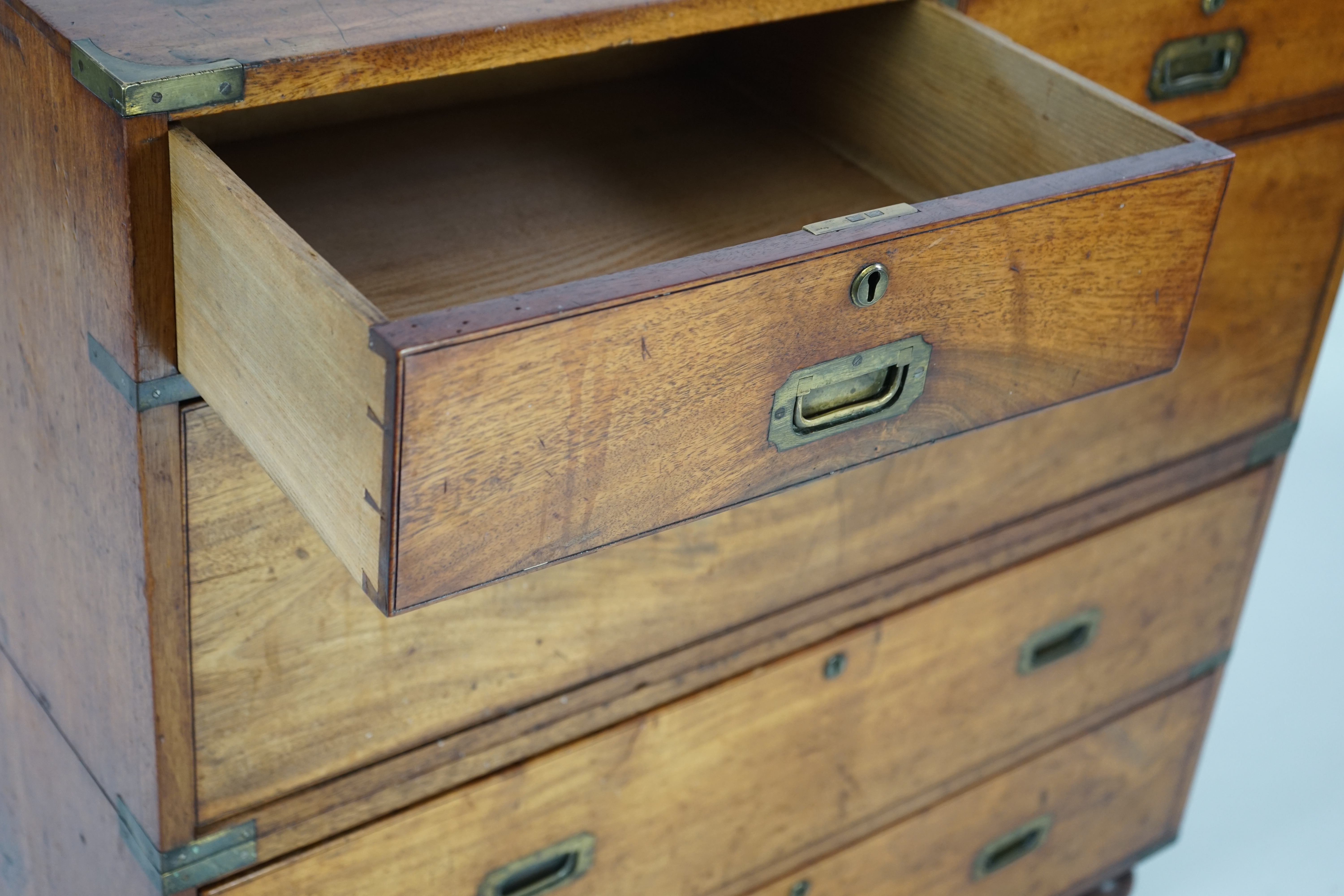 A Victorian teak campaign chest